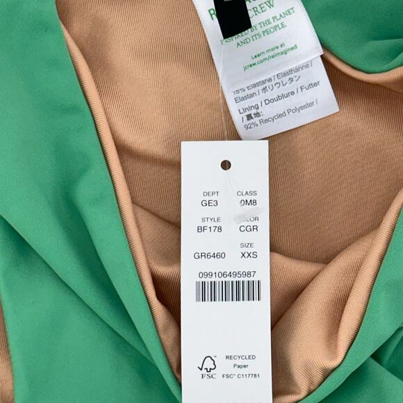 J. Crew High Rise Bikini Bottom Classic Green Size XXS NWT - Picture 3 of 3